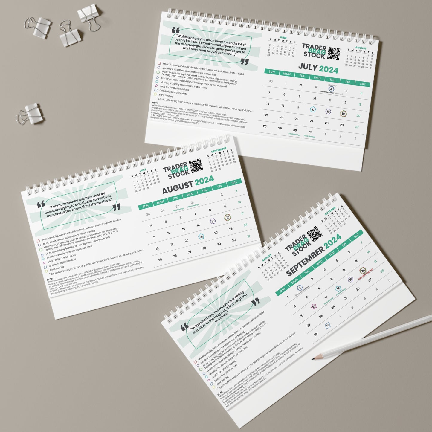 Trader Desk Calendar