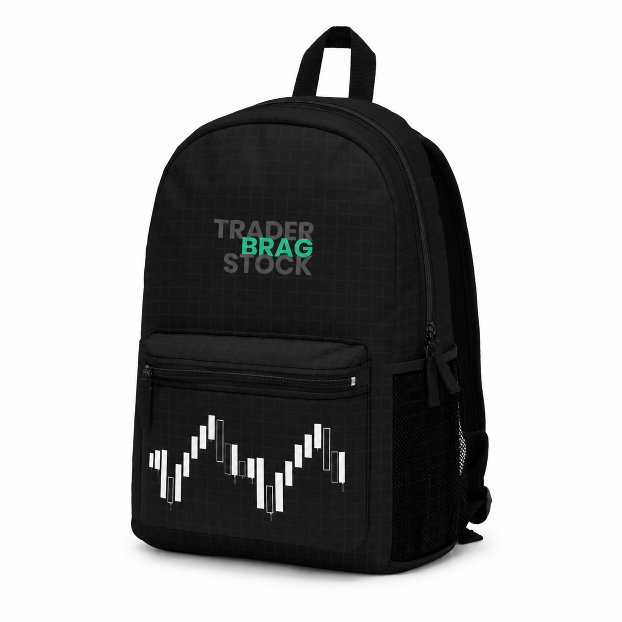 Trader Brag Stock Candlestick Backpack – Stylish Trading Gear