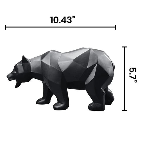 Modern Bear Figurine Sculpture in Black