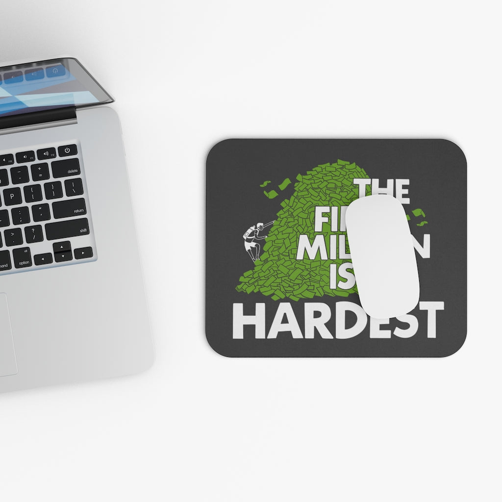 the first million is the hardest black mouse pad for traders, money making, business, motivation