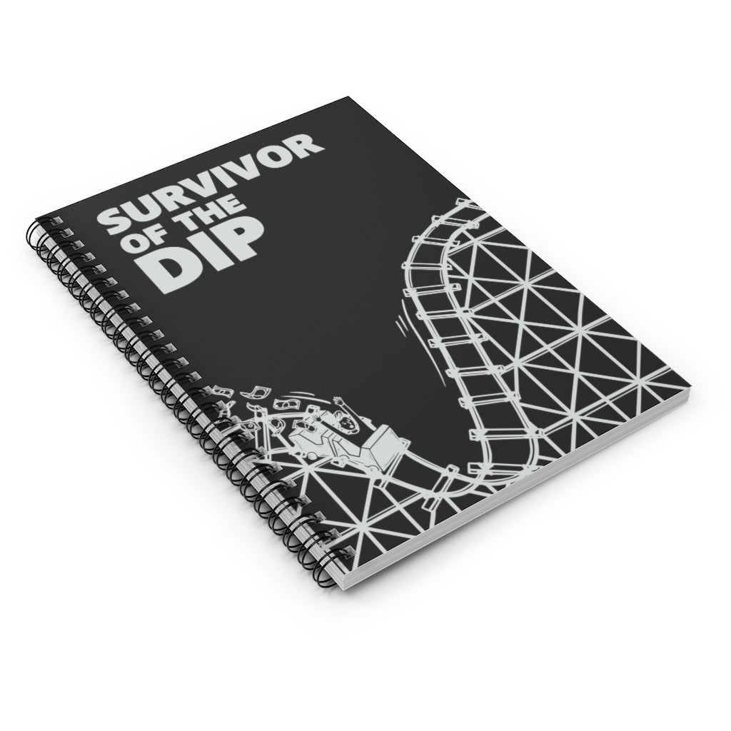 survivor of the dip black notebook, for traders, investing, journaling