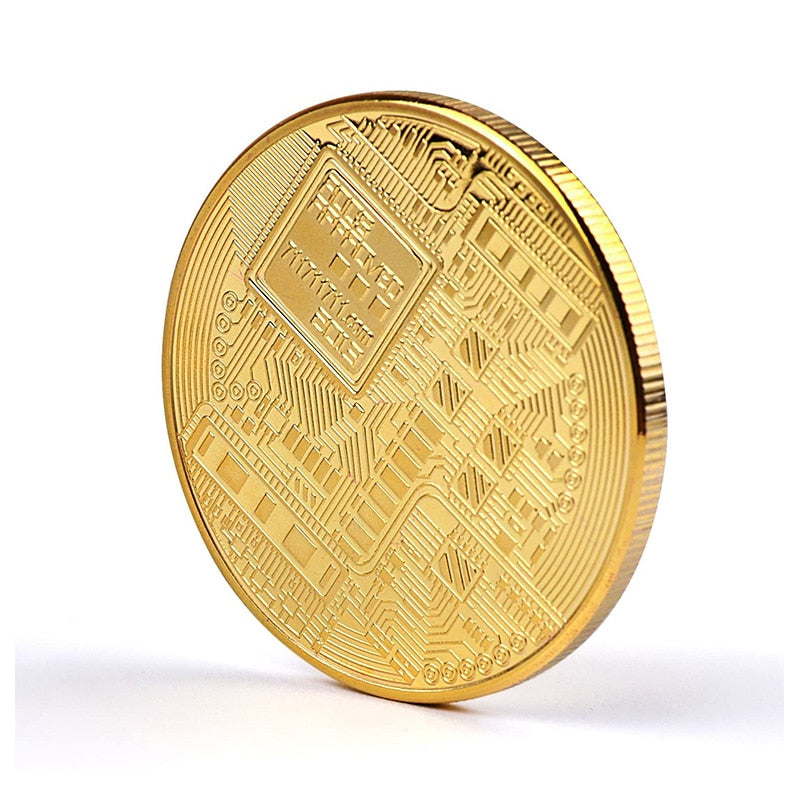 Gold plated bitcoin coin for traders