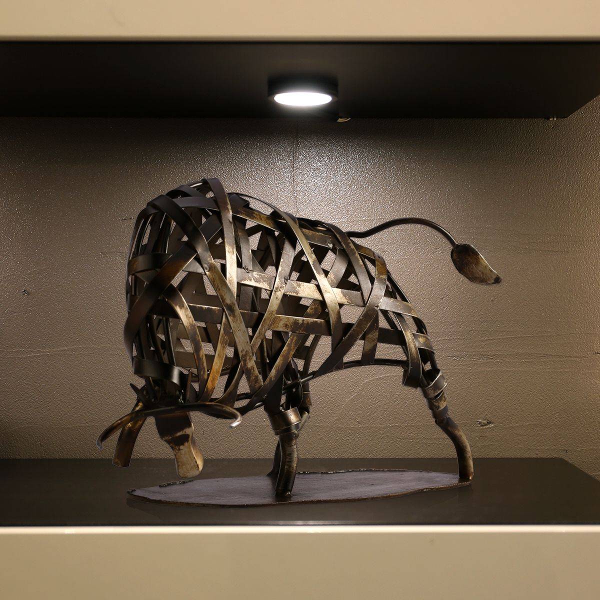 Iron Braided Bull Figurine