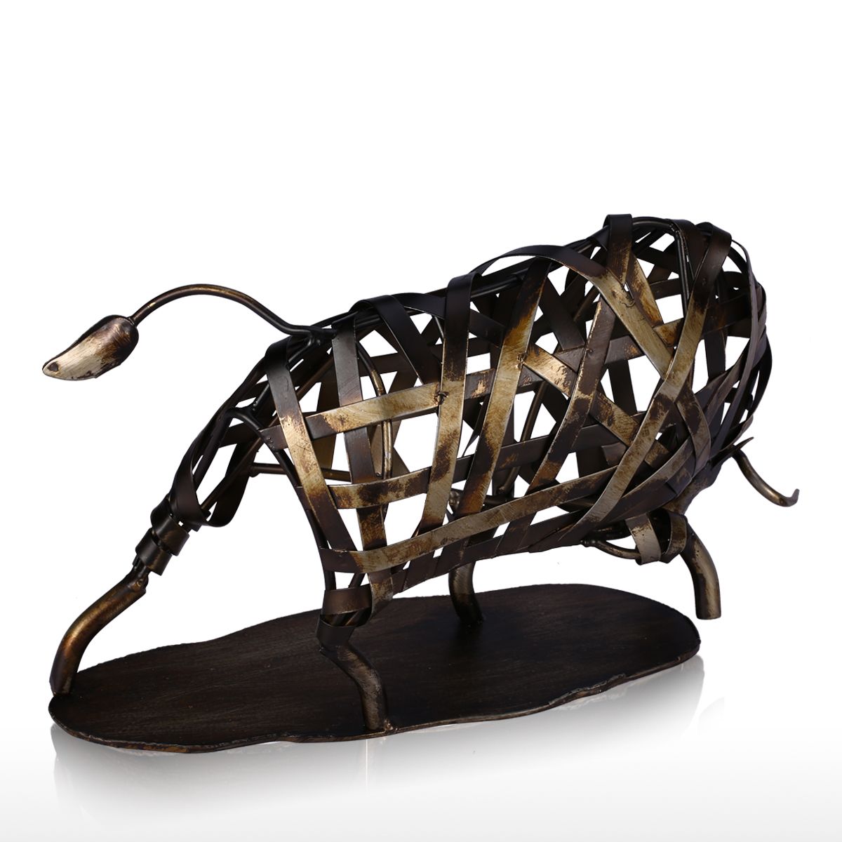 Iron Braided Bull Figurine