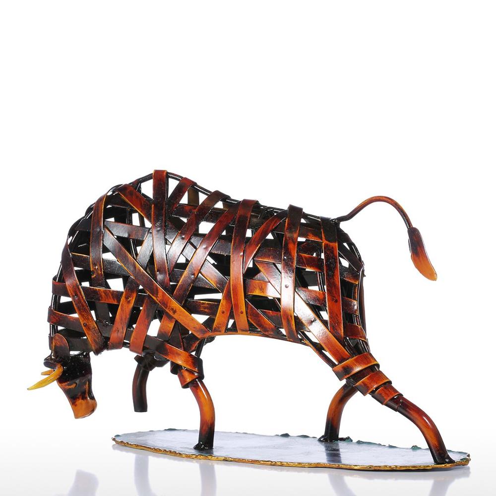 Iron Braided Bull Figurine
