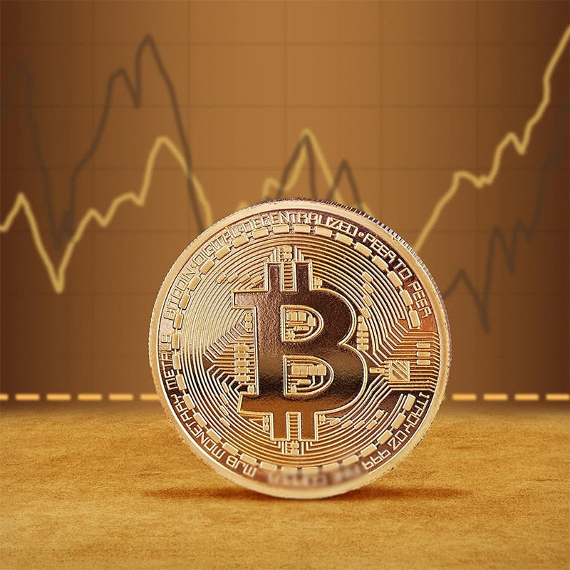 Gold plated bitcoin coin for traders