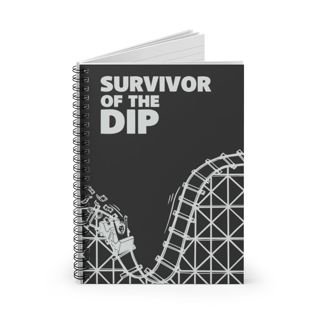 survivor of the dip black notebook, for traders, investing, journaling