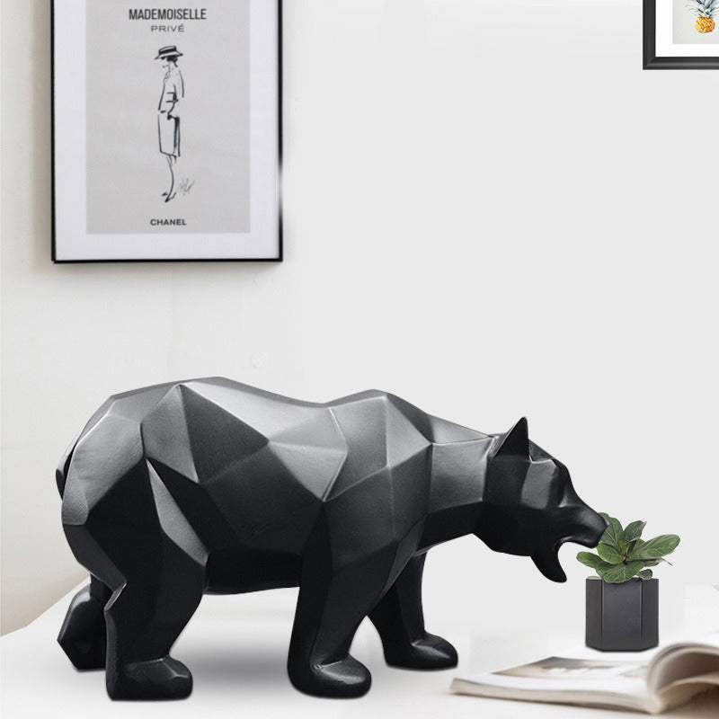 Modern art style black bear figurine for traders