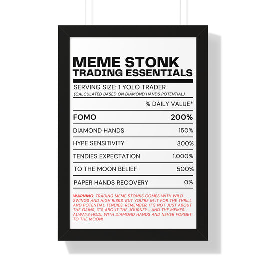 Diamond Hands Required: Meme Stonk Trader's Survival Poster