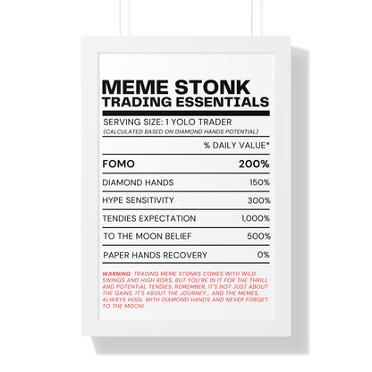 Diamond Hands Required: Meme Stonk Trader's Survival Poster