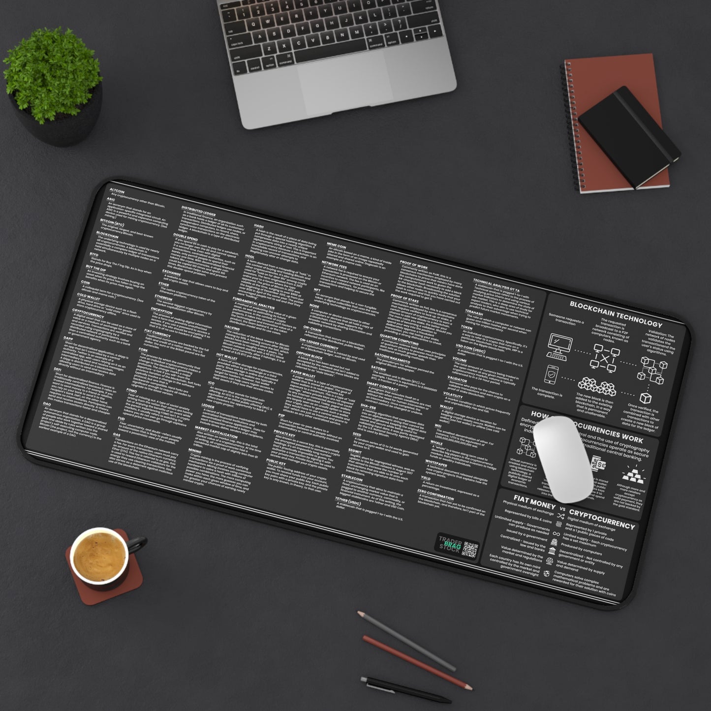 Blockchain Cryptocurrency Glossary Desk Mat