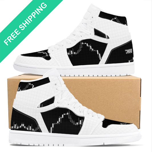 Trendsetter High-Top Sneakers - Black on White