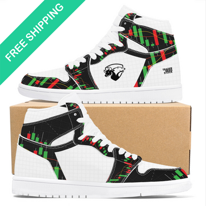 Trendsetter High-Top Sneakers - Green/Red on White