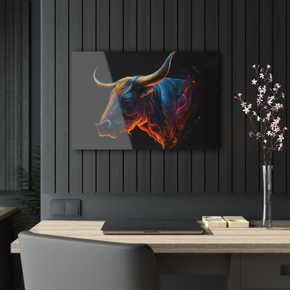 Bold Bull Market Acrylic Wall Art – Premium Glass Print