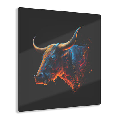 Bold Bull Market Acrylic Wall Art – Premium Glass Print