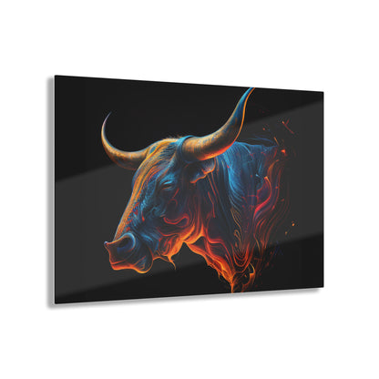 Bold Bull Market Acrylic Wall Art – Premium Glass Print