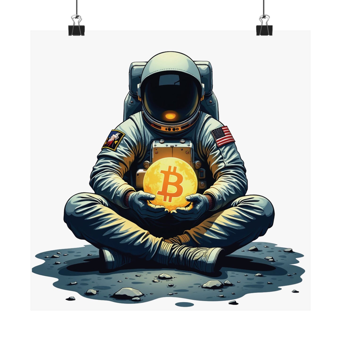 Bitcoin to the Moon – Astronaut Crypto Art Poster