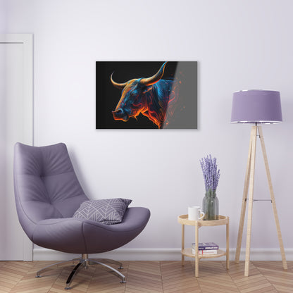 Bold Bull Market Acrylic Wall Art – Premium Glass Print