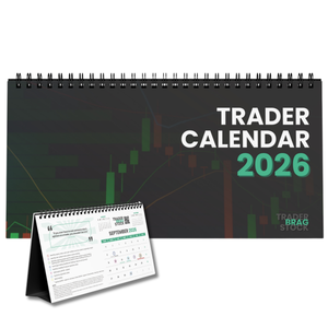 Trader calendar 2026 with stand on a white background
