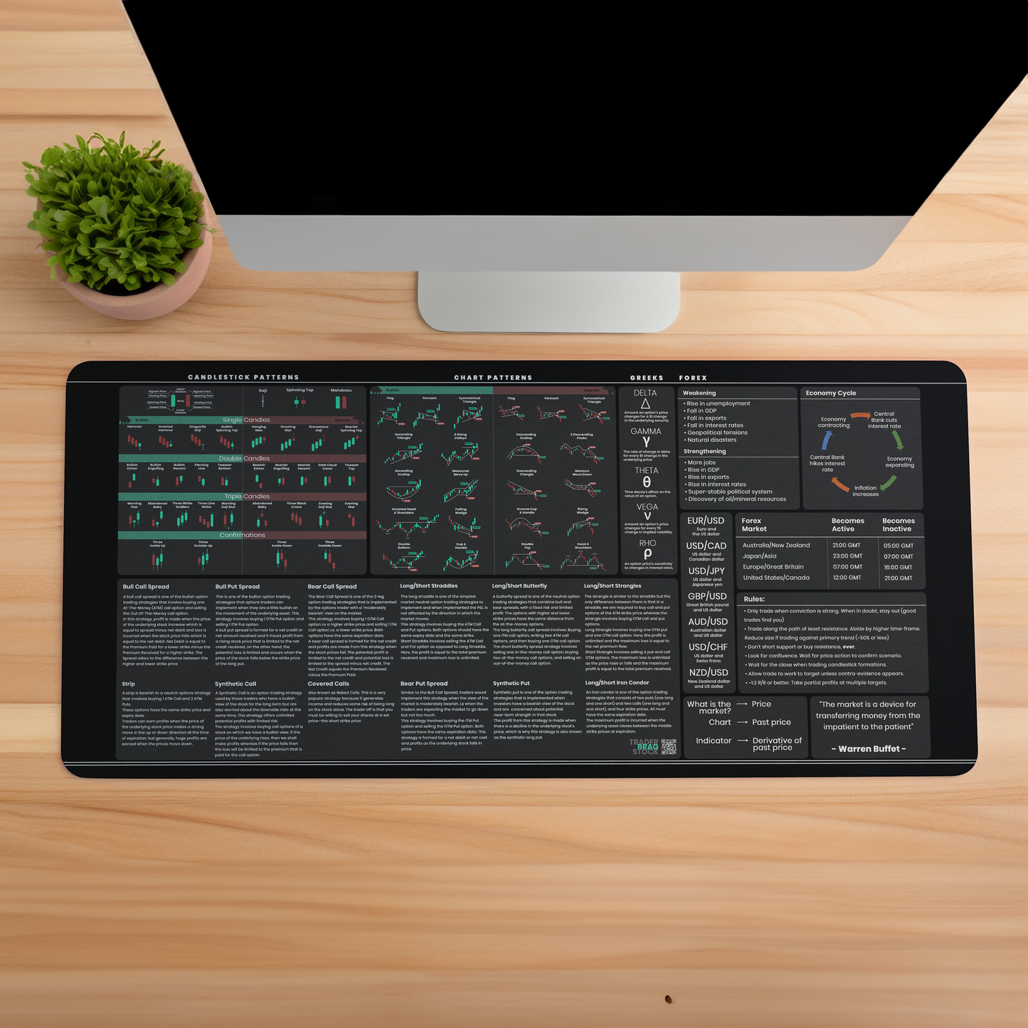 Options and Forex Trader's Premium Desk Mat