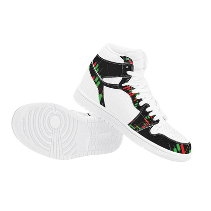 Trendsetter High-Top Sneakers - Green/Red on White