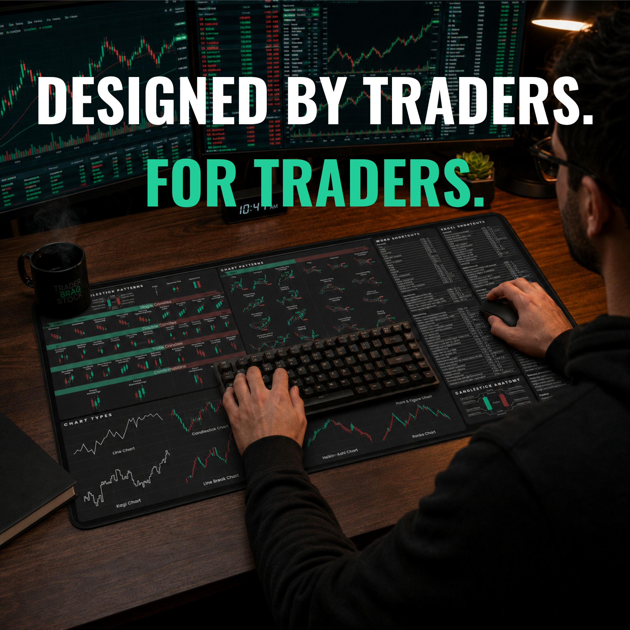 Universal Stocks Trader's Premium Desk Mat — design detail