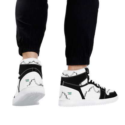 Trendsetter High-Top Sneakers - White on Black