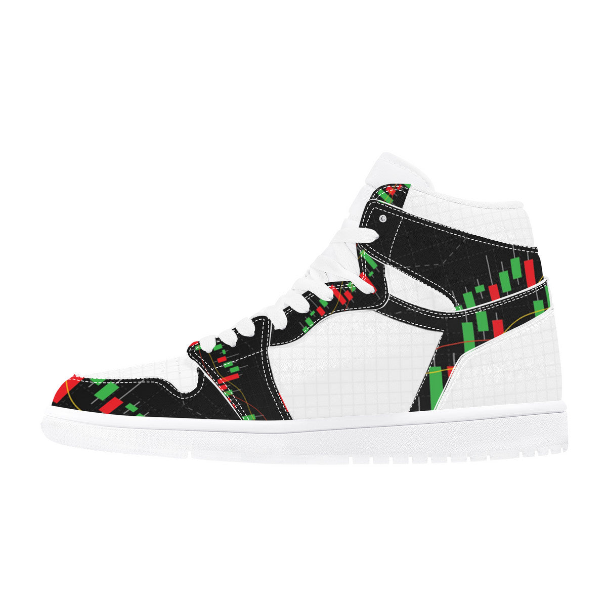 Trendsetter High-Top Sneakers - Green/Red on White