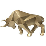 Modern Bull Figurine Sculpture in White, Black, Gold, or Red