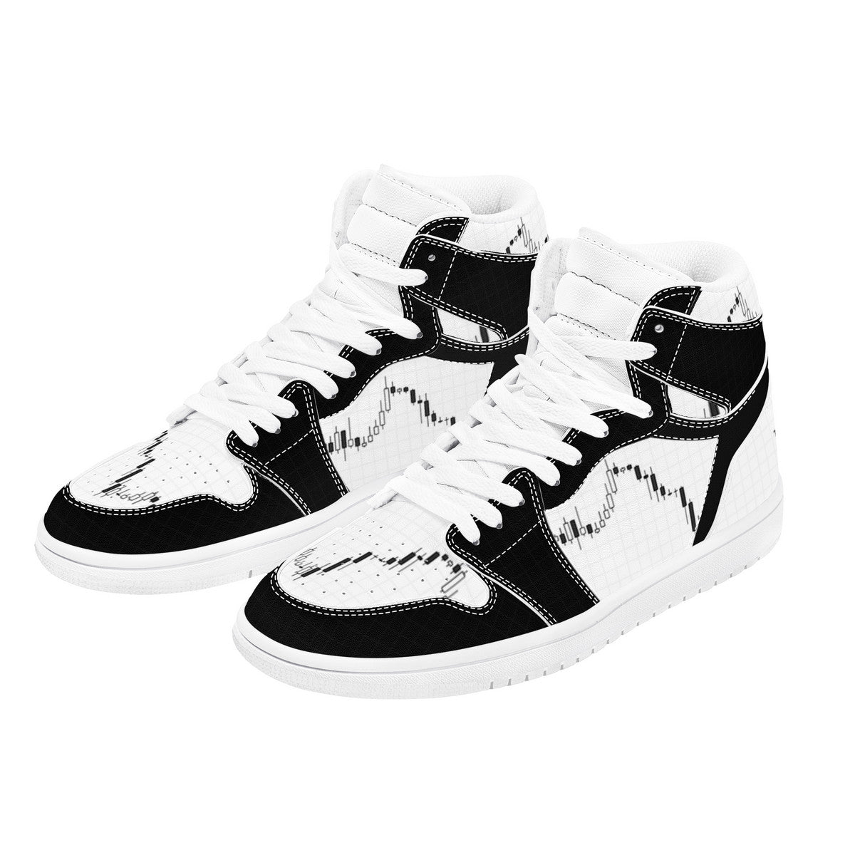 Trendsetter High-Top Sneakers - White on Black