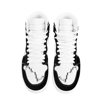 Trendsetter High-Top Sneakers - White on Black