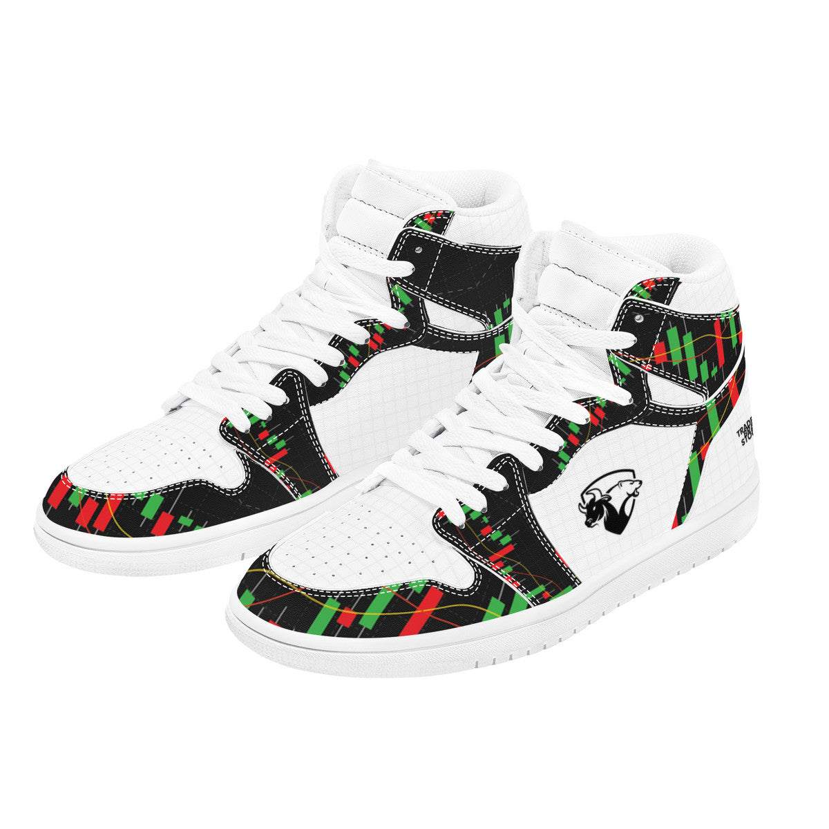 Trendsetter High-Top Sneakers - Green/Red on White