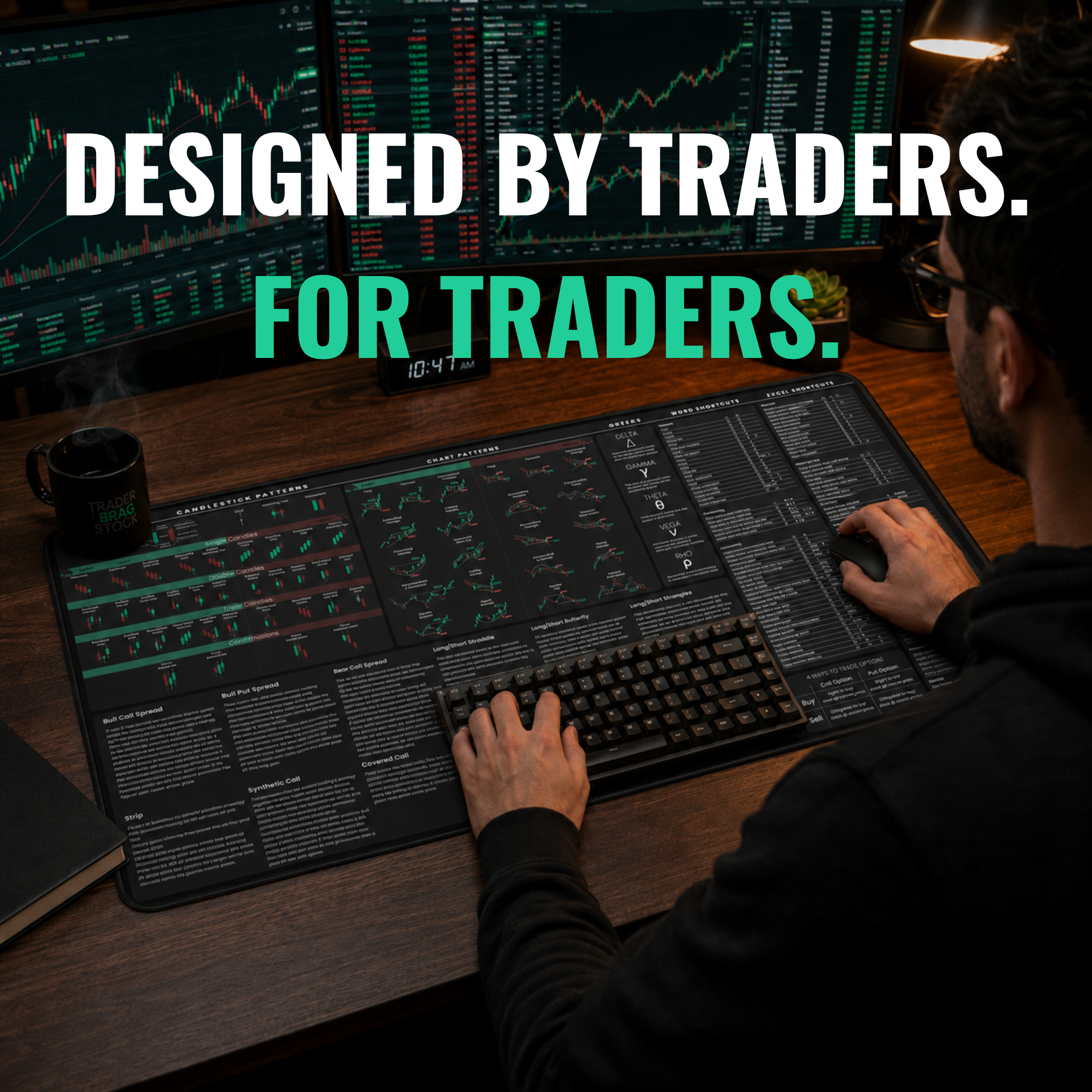 Options Trader's Premium Desk Mat — design detail