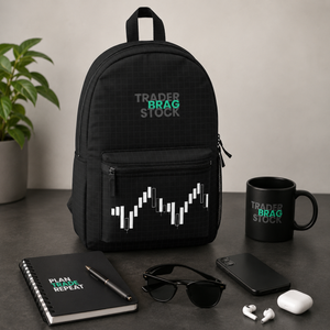 Trader Brag Stock Candlestick Backpack — back view