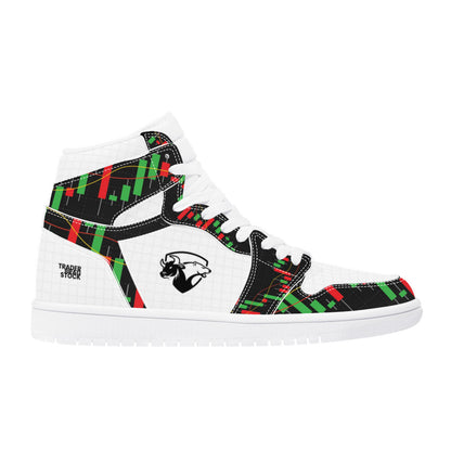 Trendsetter High-Top Sneakers - Green/Red on White