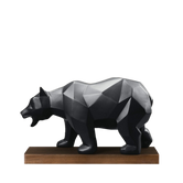 Modern Bear Figurine Sculpture in Black