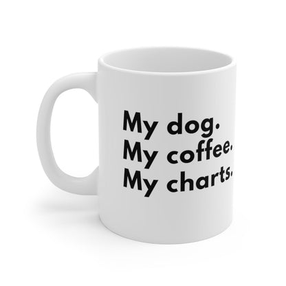 Mon chien. Mon café. Mes graphiques. - Tasse blanche