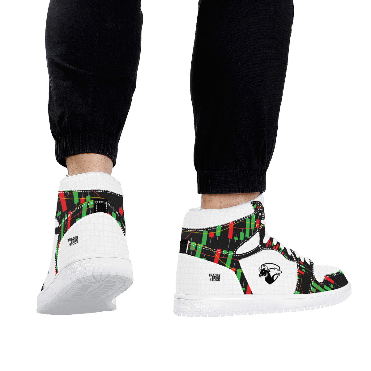 Trendsetter High-Top Sneakers - Green/Red on White