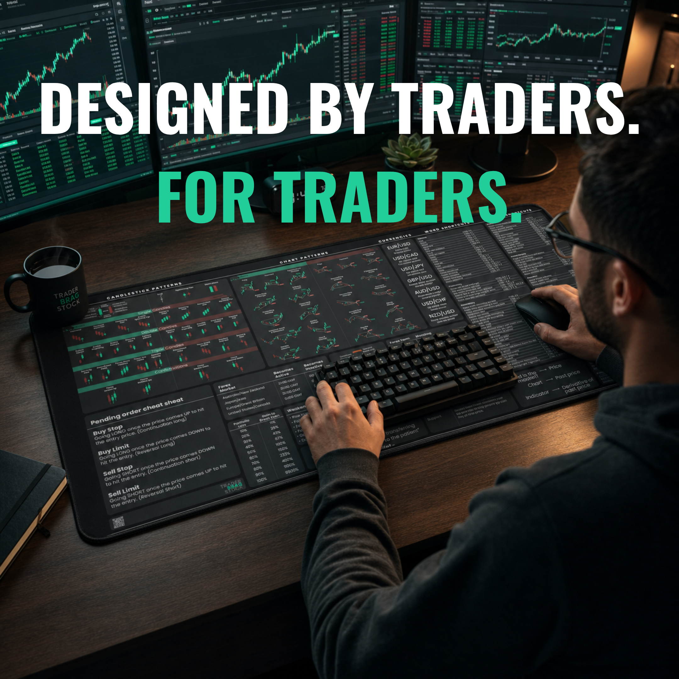 Forex Trader's Premium Desk Mat — design detail