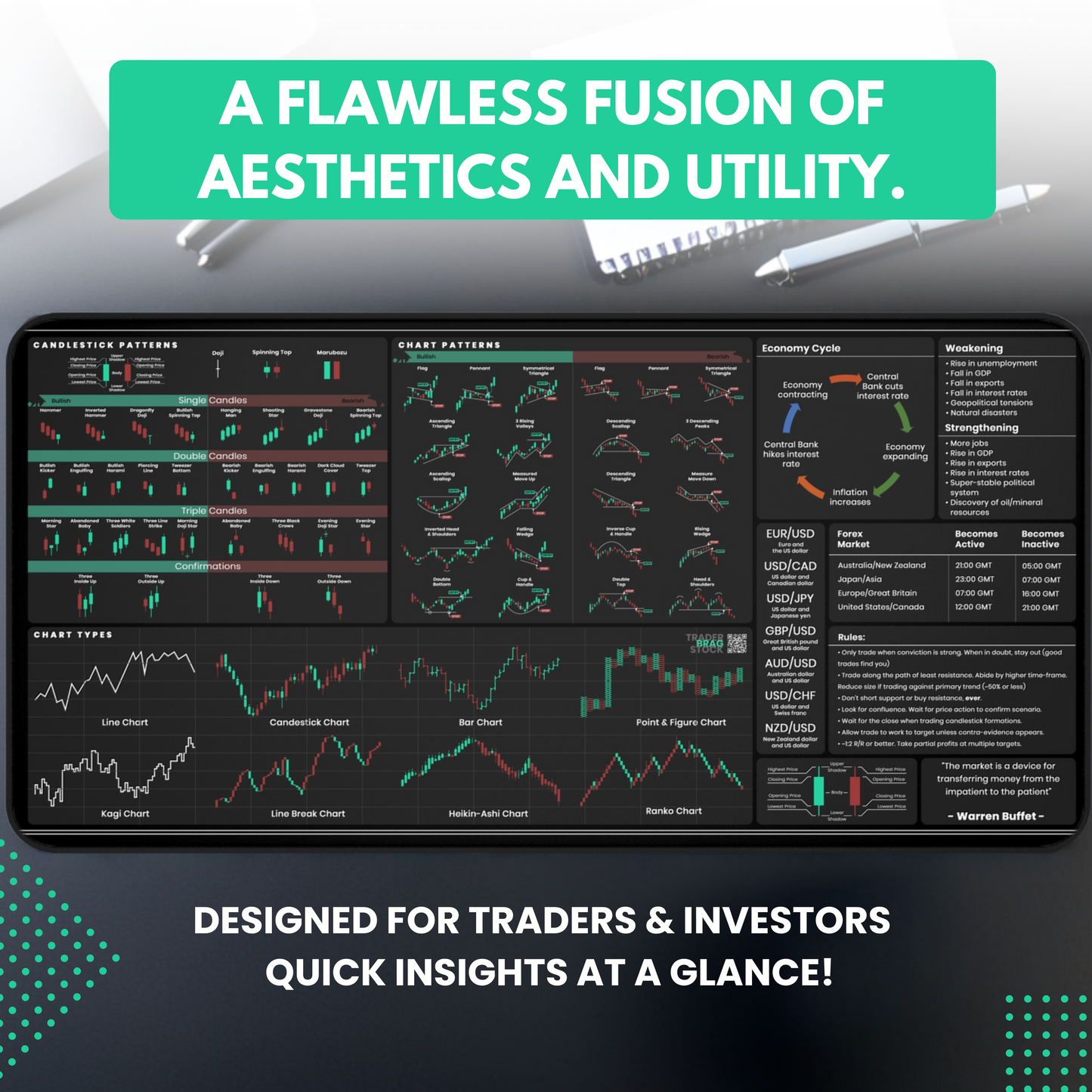 Tapete de escritorio premium para comerciantes