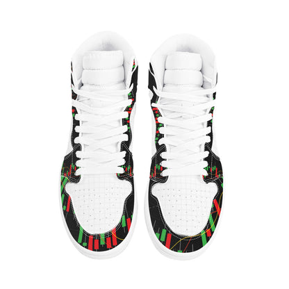 Trendsetter High-Top Sneakers - Green/Red on White