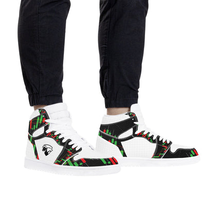 Trendsetter High-Top Sneakers - Green/Red on White