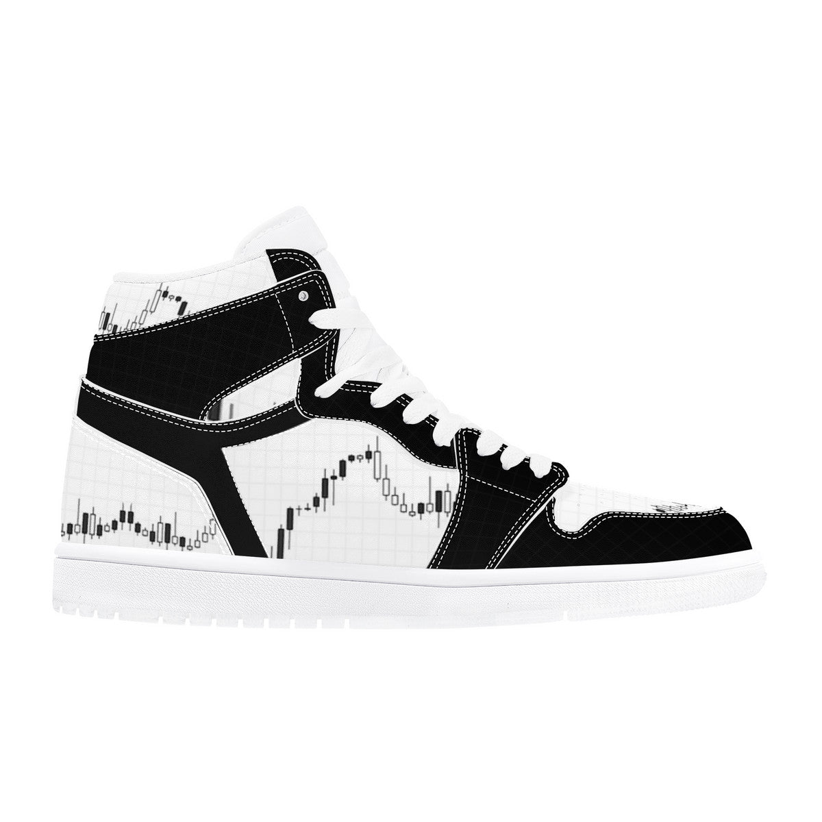 Trendsetter High-Top Sneakers - White on Black