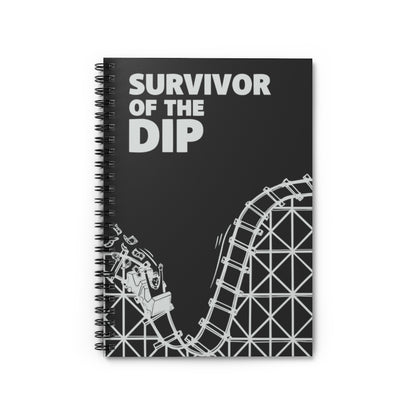 survivor of the dip black notebook, for traders, investing, journaling
