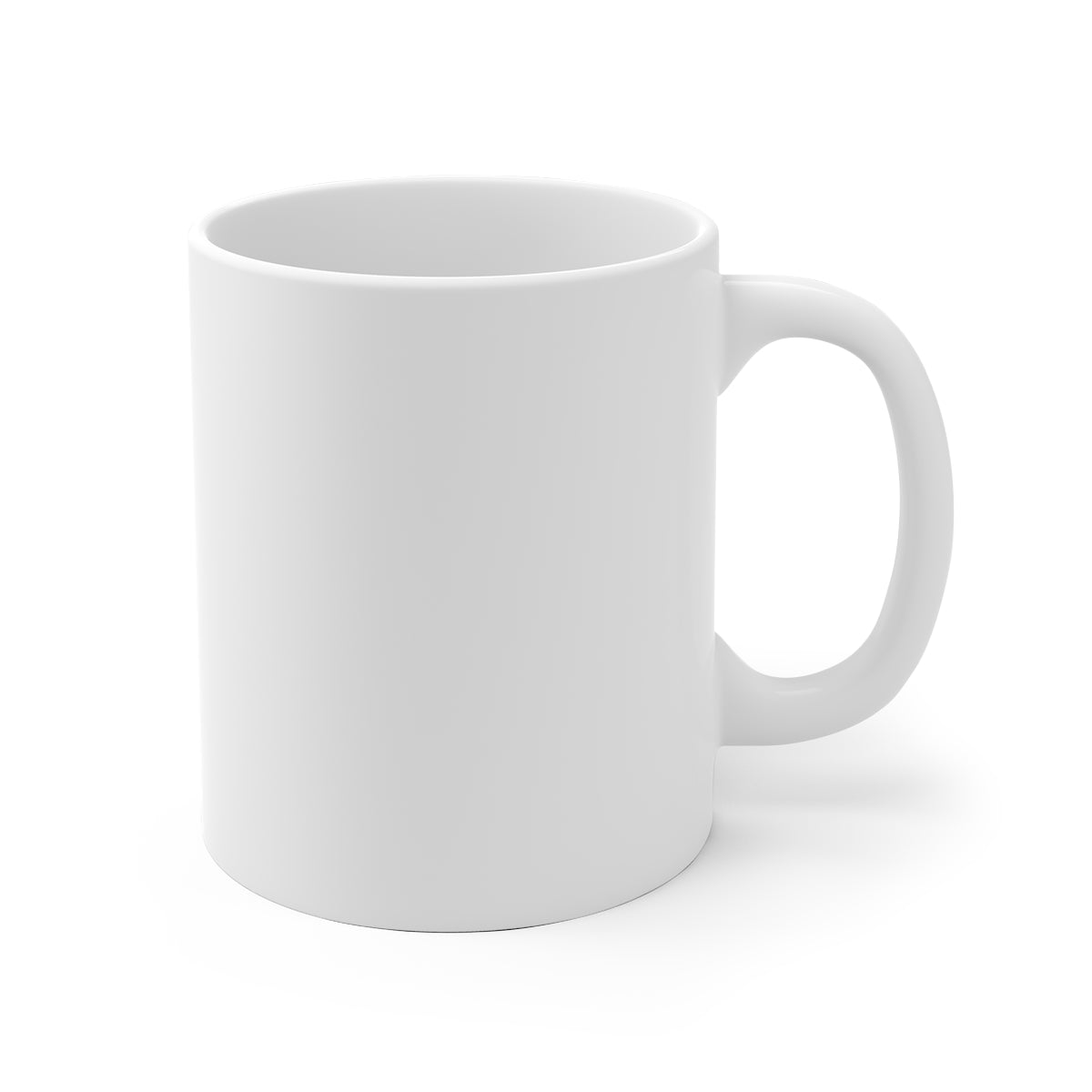 Invest invest invest white ceramic white mug, C shaped handle, for traders