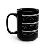 Chart Patterns Mug in black ceramic, printed with named chart patterns