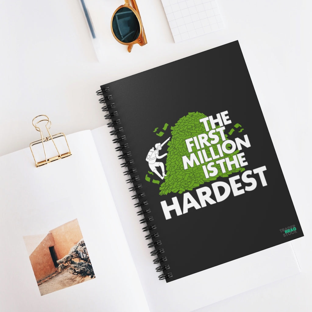 the first million is the hardest spiral notebook for investing journaling trading and traders