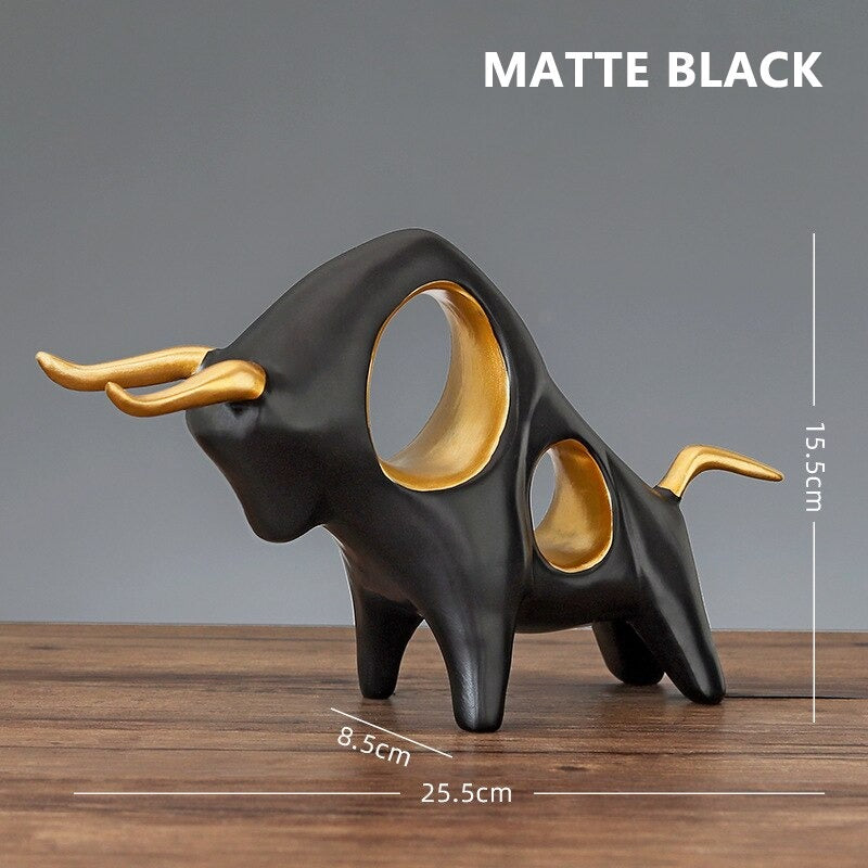 Abstract Bull Figurine