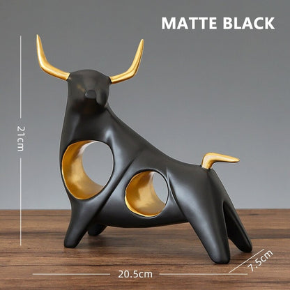 Abstract Bull Figurine