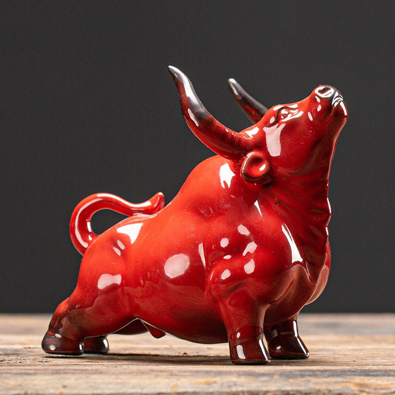 resin modern style luxurious artsy smooth bullish bull figurine